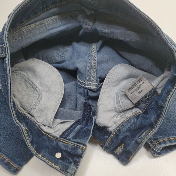 Silver Jeans Womens 28 Mckenzie Crop Mid Rise Dark Wash Thick Stitch Flap Pocket - Picture 6 of 16